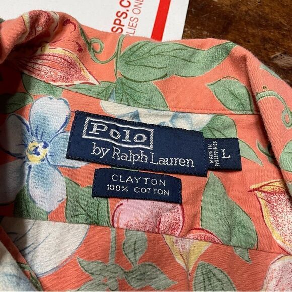 Vintage Rare Polo Ralph Lauren Clayton Hawaiian‎ Floral Aloha Dragonfly Shirt L - Picture 5 of 7